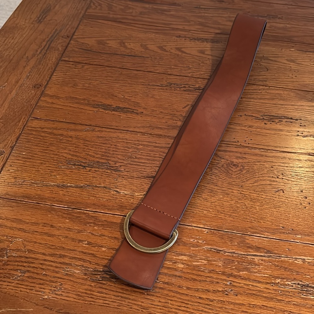 Target Faux Leather Brown Belt with Wraparound Buckle Burnished Edges Size Small - Picture 7 of 8